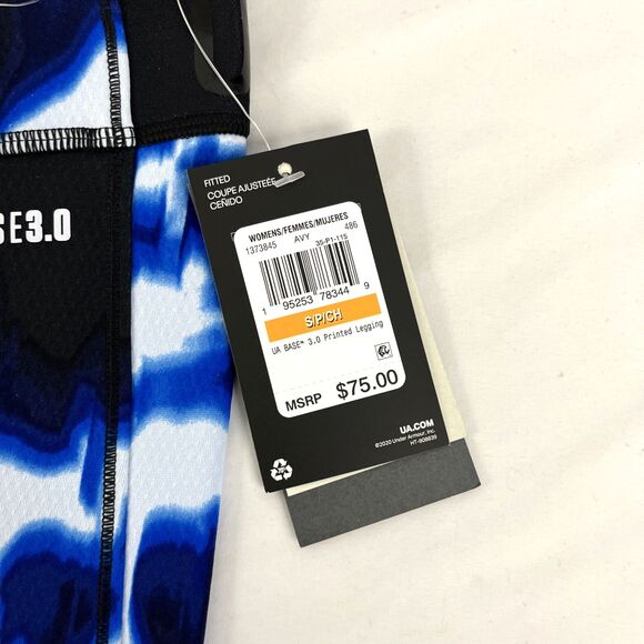 Under Armour UA Base 3.0 Printed Leggings Womens Size Small 1373845-486 Blue $75 - Picture 4 of 9